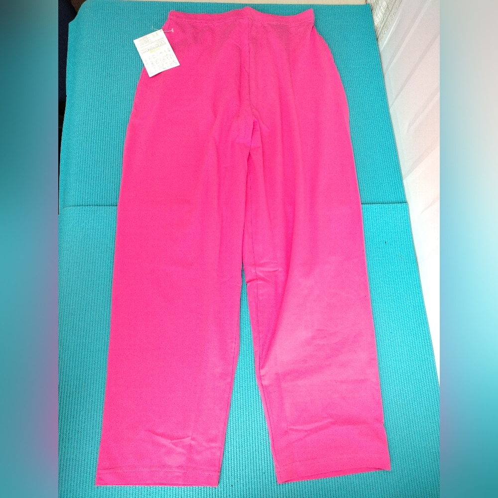 NWT Sport Savvy Women's Pull On High Rise Soft Pants Bright Pink 1X